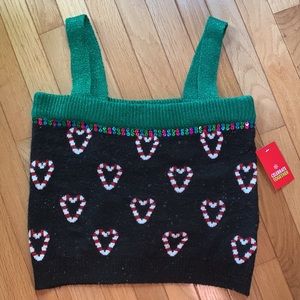 Celebrate Together Christmas Candy Canes Holiday Sweater Top, M, NWT